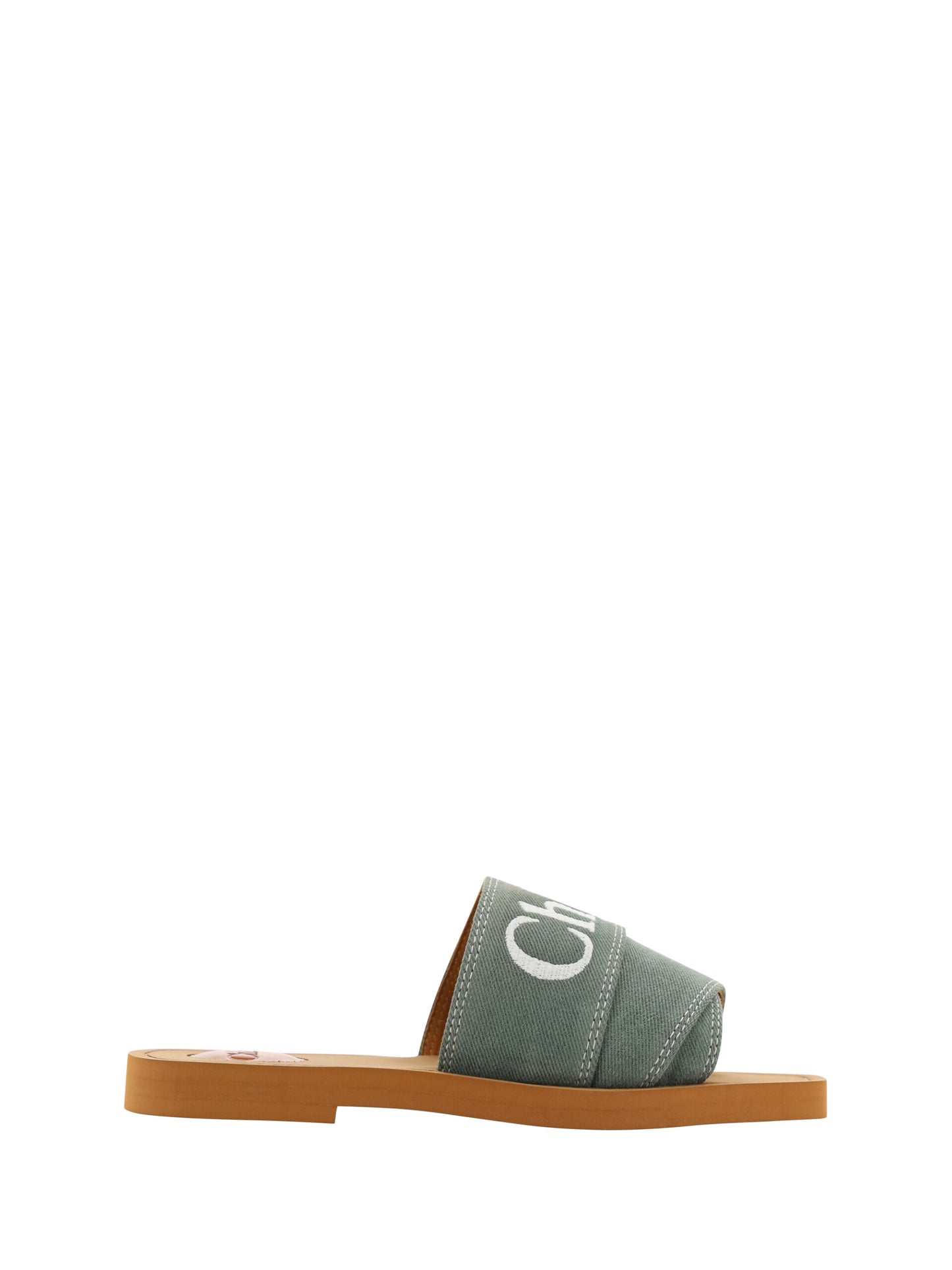 Chloé Coton vert forêt élégant Slides