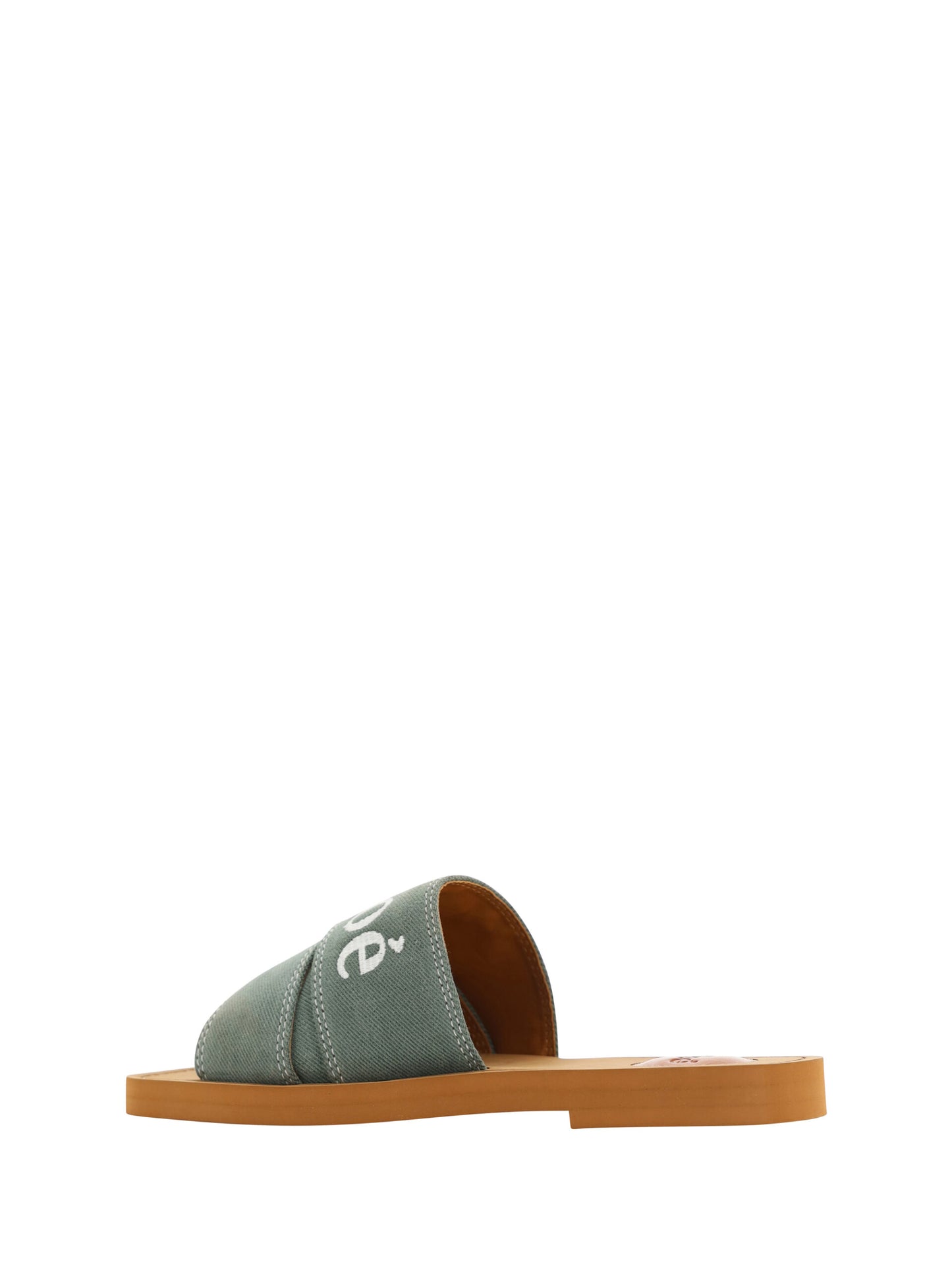 Chloé Coton vert forêt élégant Slides