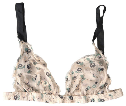 Costume National Beige Blumenunterwäsche Bikini BH