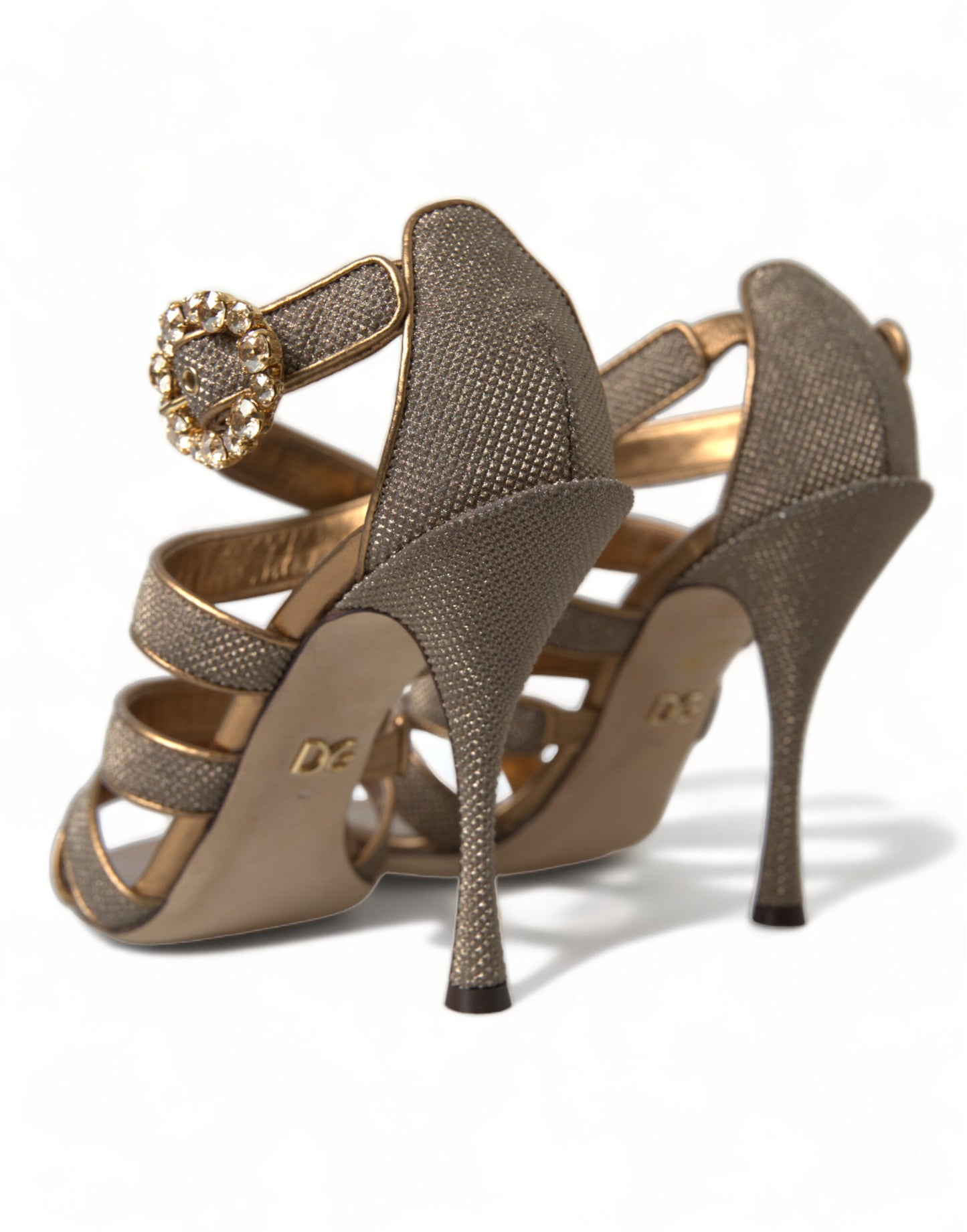 Dolce & Gabbana Bronzen kristallen band Heels Sandals schoenen