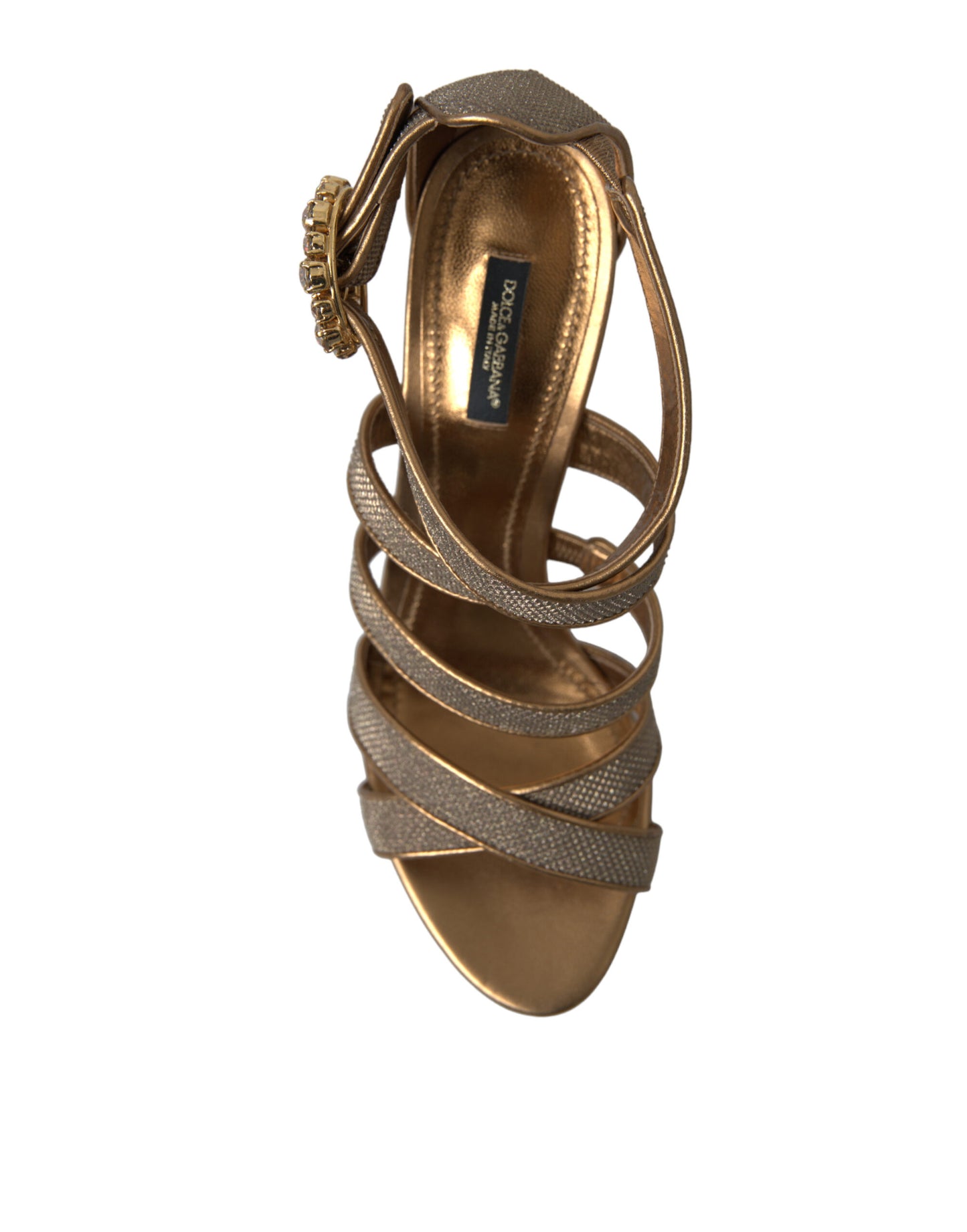 Dolce & Gabbana Bronzen kristallen band Heels Sandals schoenen