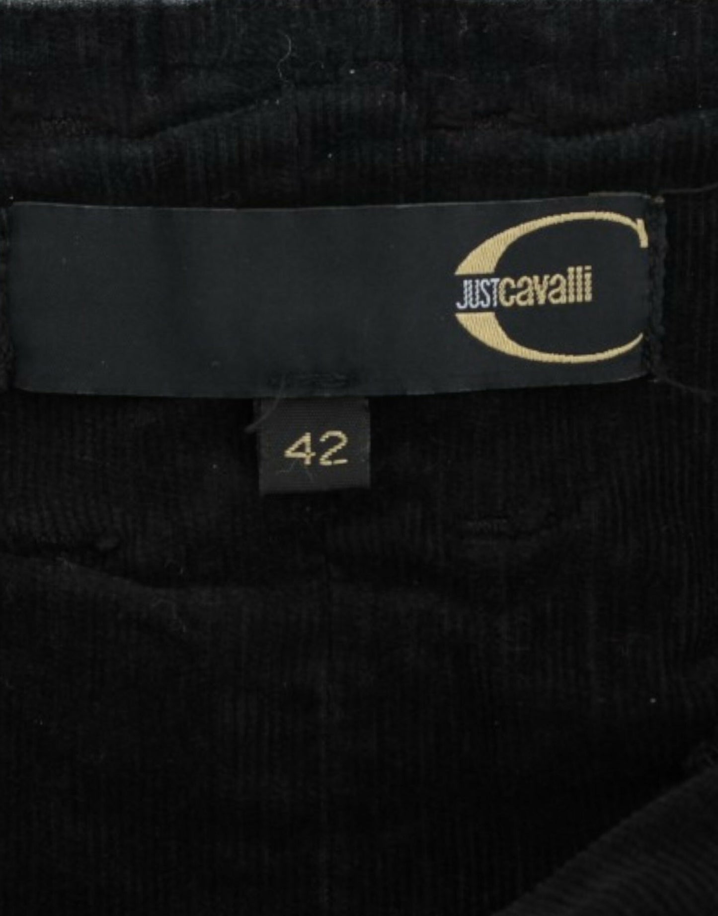 Cavalli Schwarzer Cord -Bleistiftrock