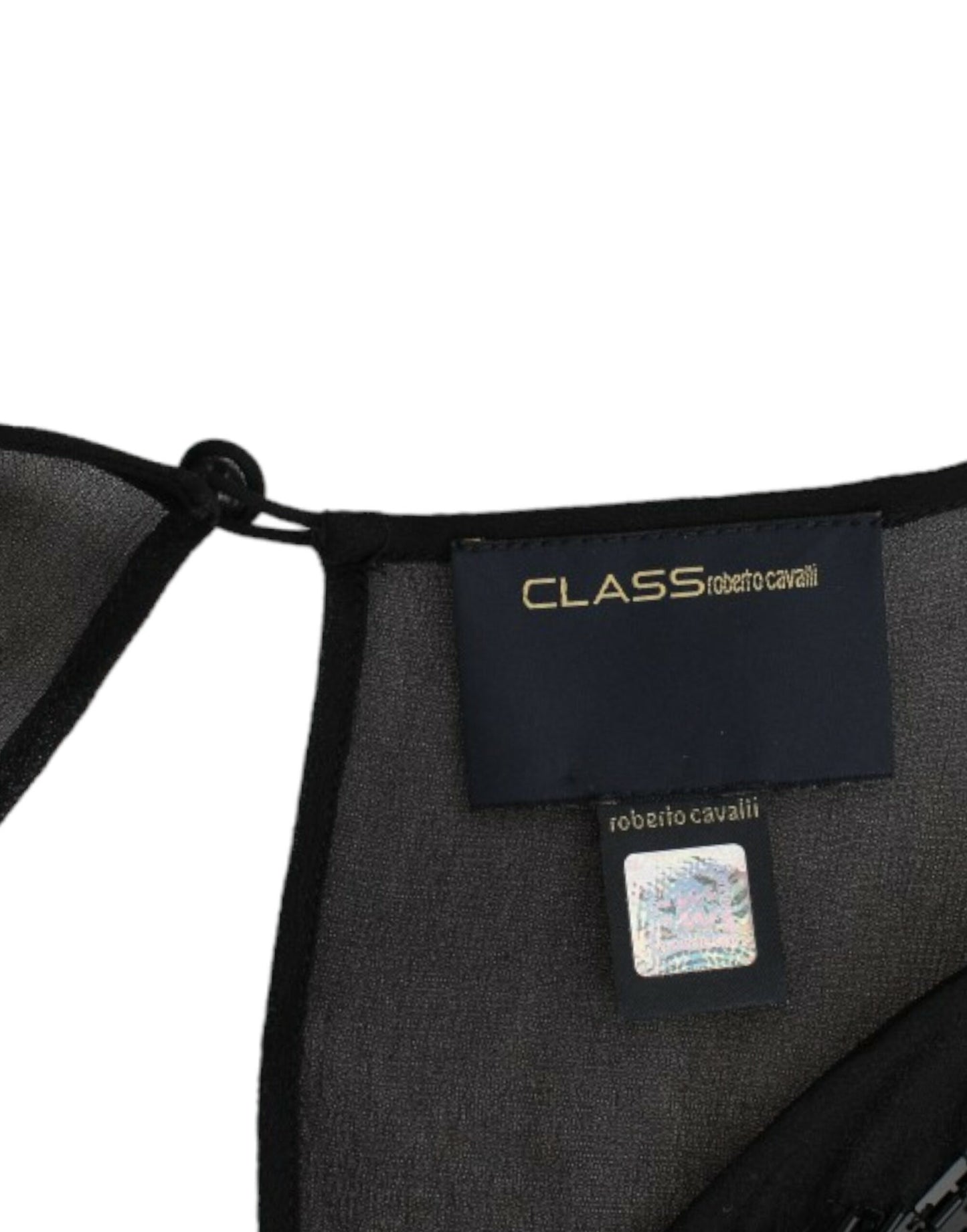 Cavalli Schwarz lang sleeve Seidenkleid