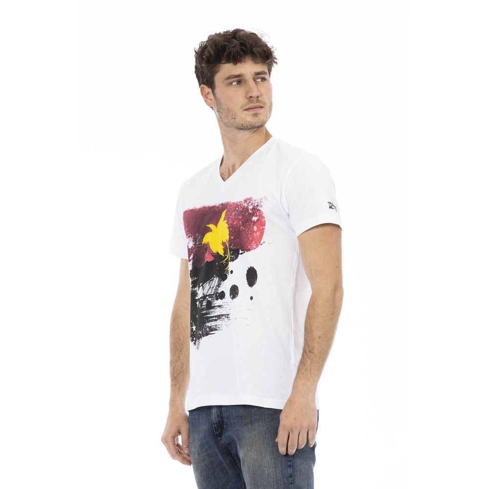 Trussardi Action Weiße Baumwolle herren T-Shirt mit V-Neck