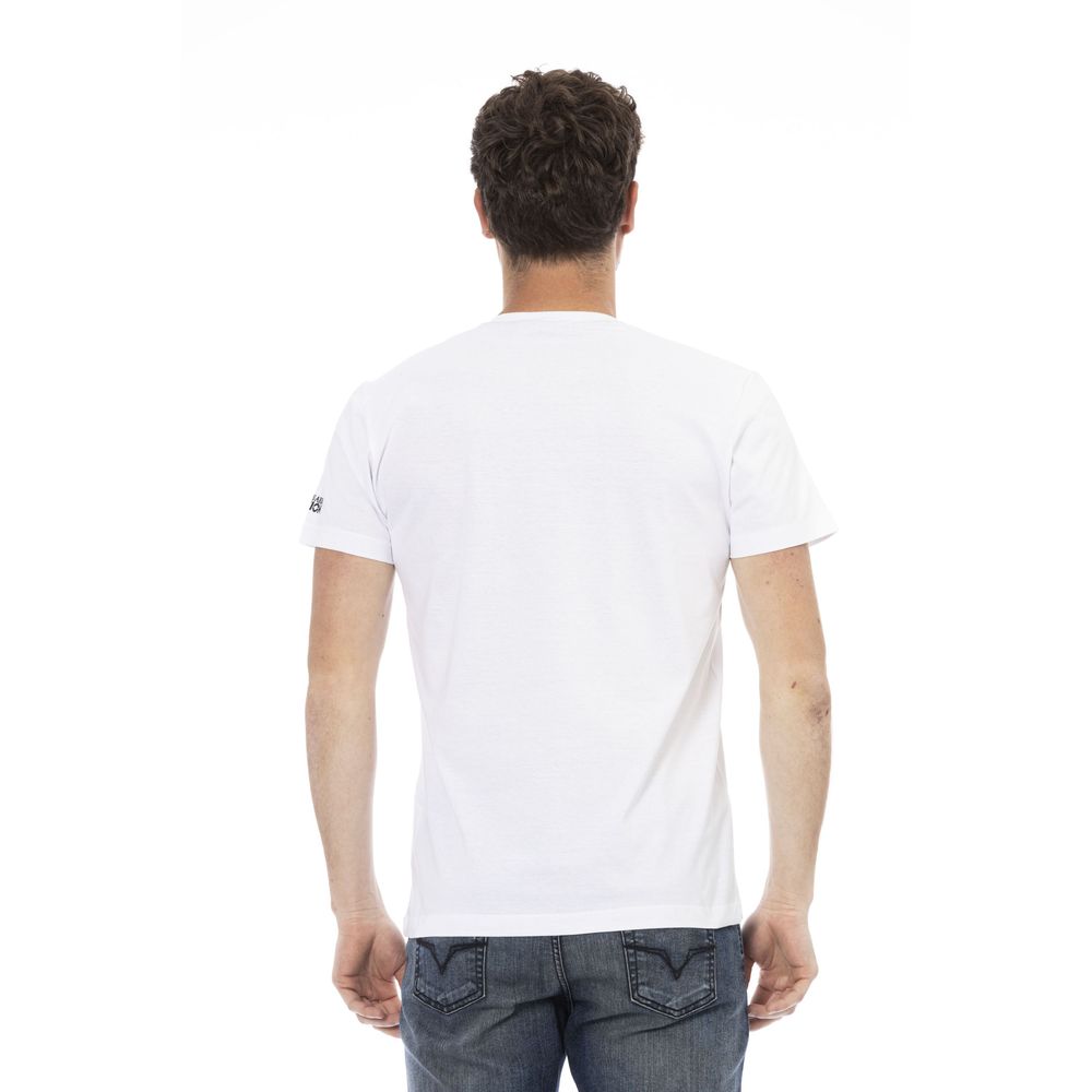 Trussardi Action Weiße Baumwolle herren T-Shirt mit V-Neck