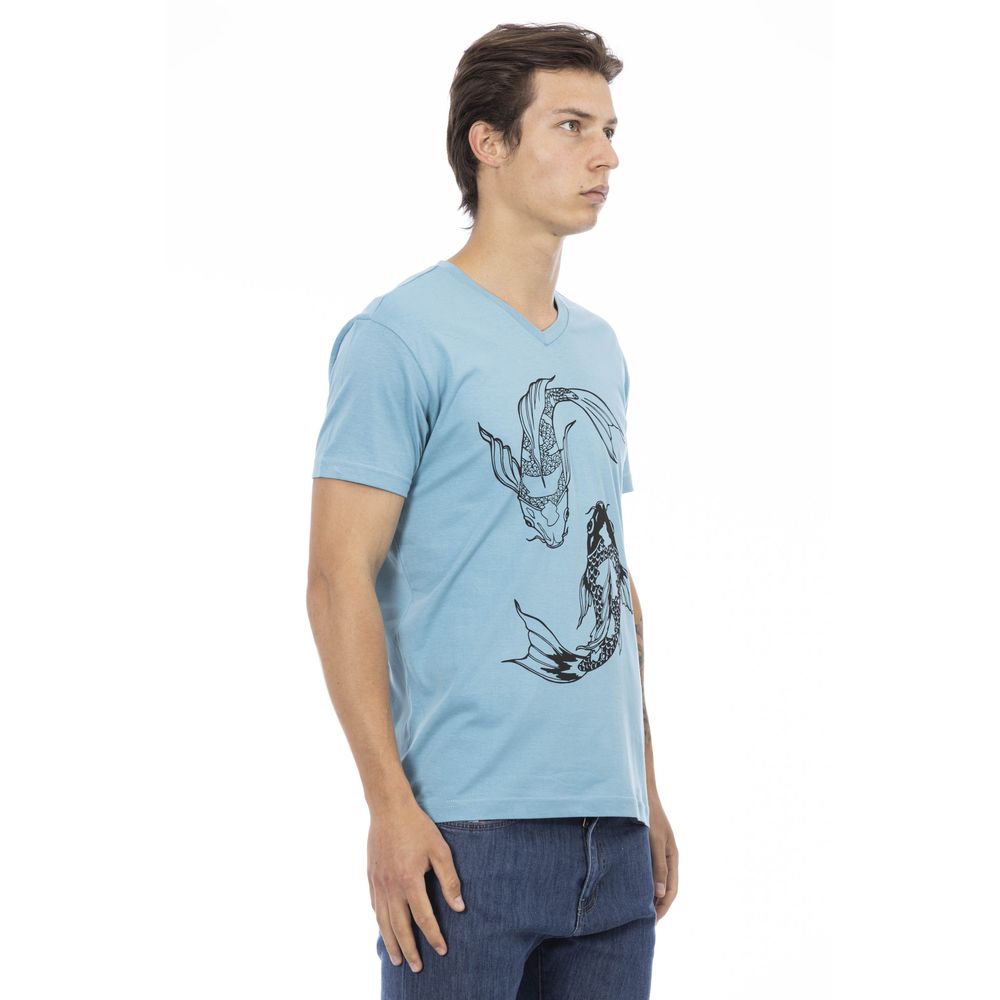 Trussardi Action Hellblaue Baumwolle herren T-Shirt