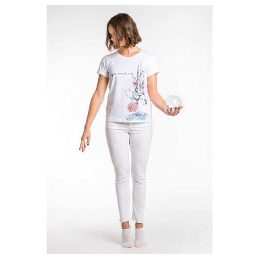A.Tratti Chic White Stretch Viskose -T -Shirt mit exklusiver Verpackung