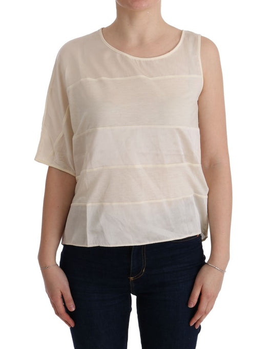 Costume National Beige asymmetrische Top -Bluse