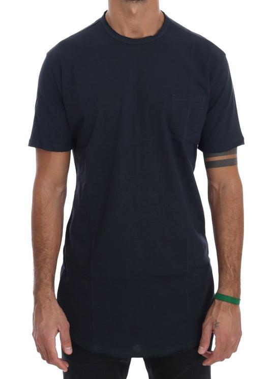 Daniele Alessandrini Blaues Baumwoll-Crewneck-T-Shirt