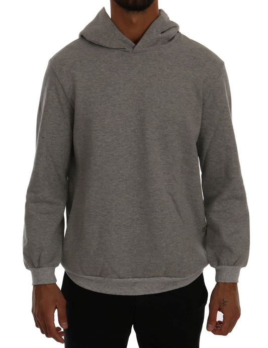Daniele Alessandrini Grauer Pullover Hodded -Baumwollpullover