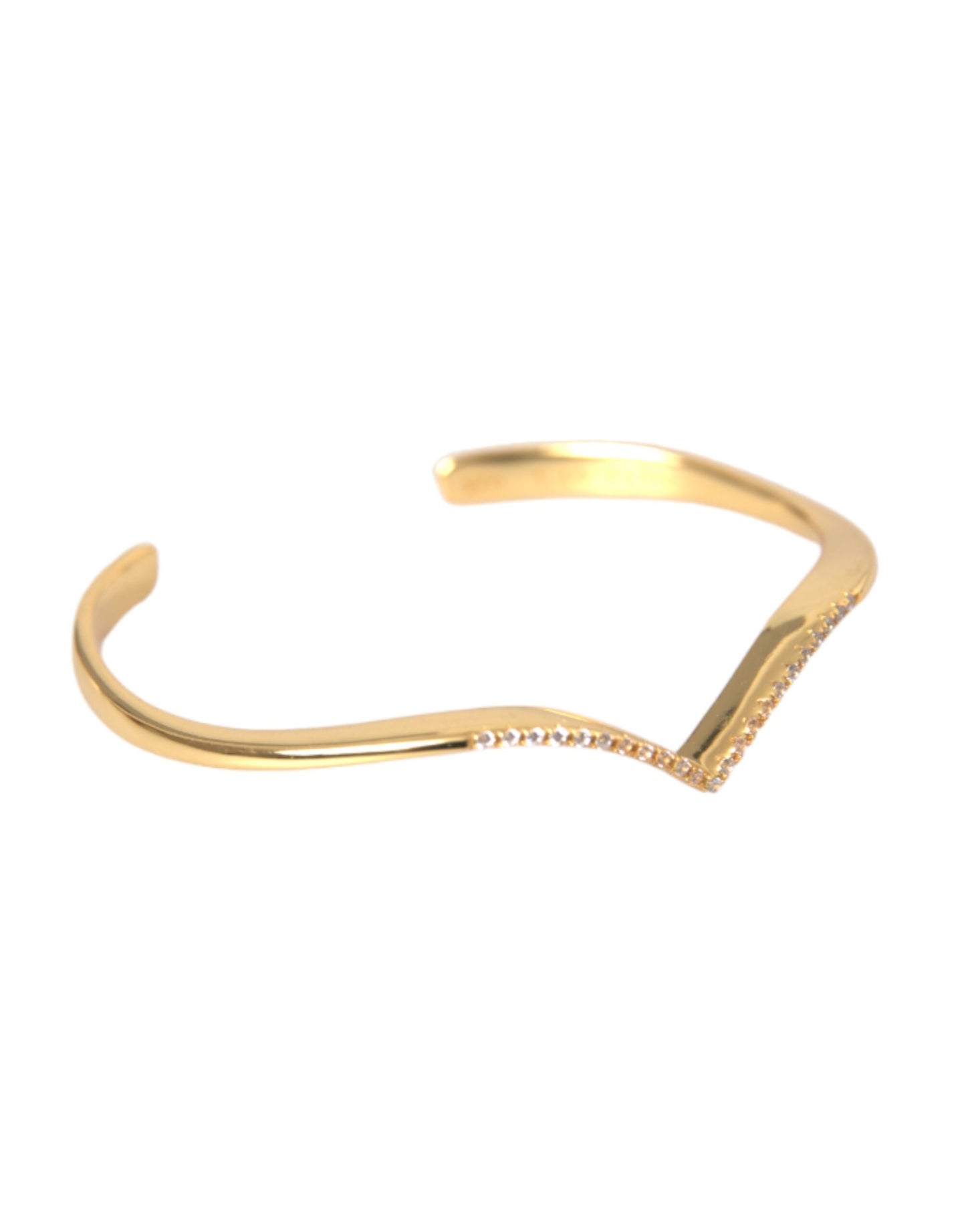 Nialaya Gewölbter Flügelmanschette Skyfall Gold CZ 925 Armband