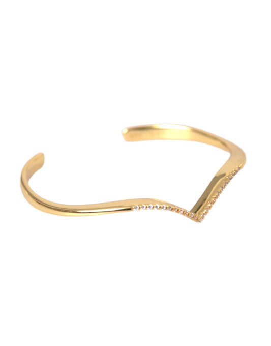 Nialaya Gewölbter Flügelmanschette Skyfall Gold CZ 925 Armband
