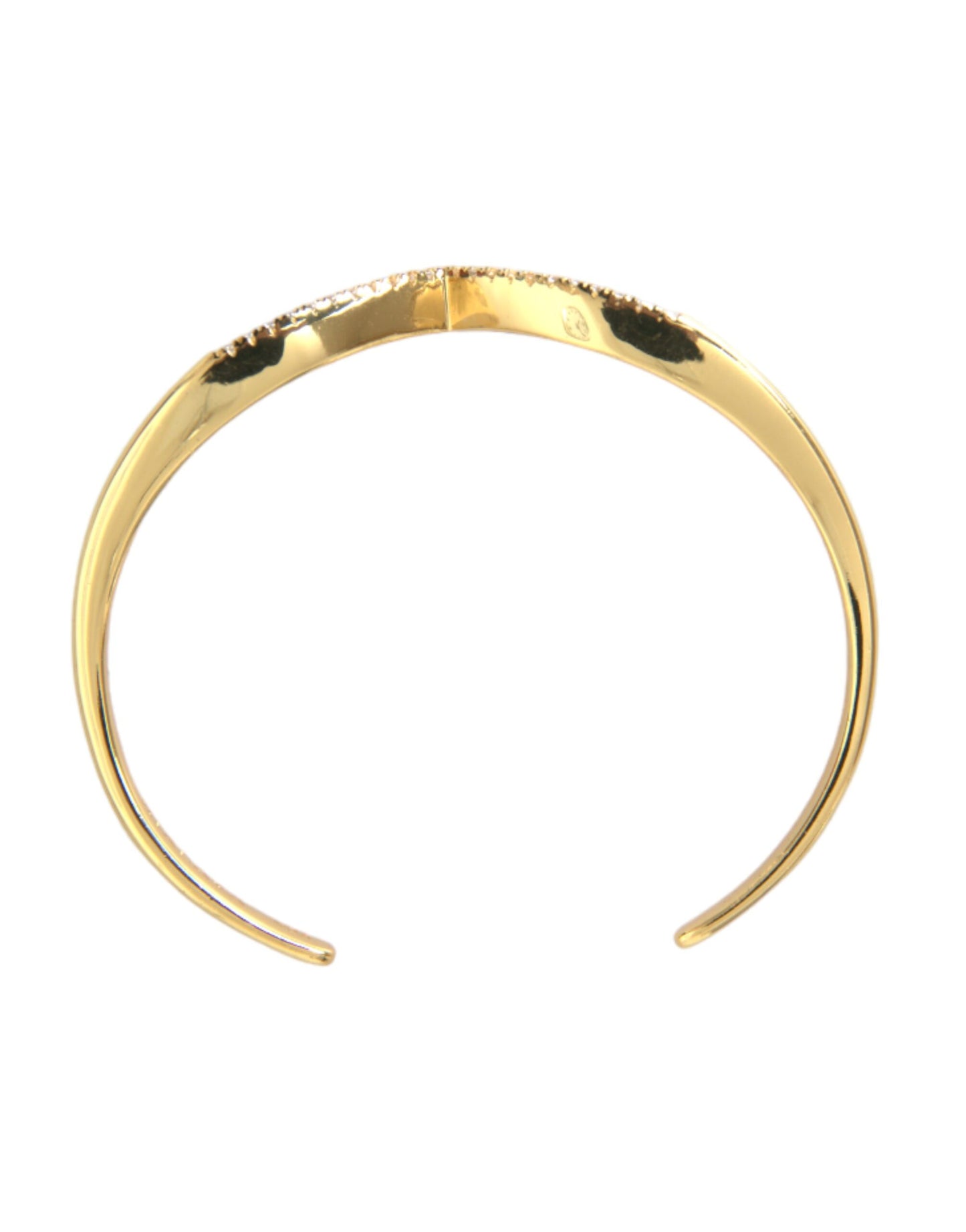 Nialaya Gewölbter Flügelmanschette Skyfall Gold CZ 925 Armband