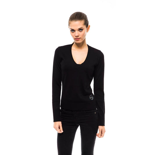 Montana Blu Schwarze Wolle damen Pullover