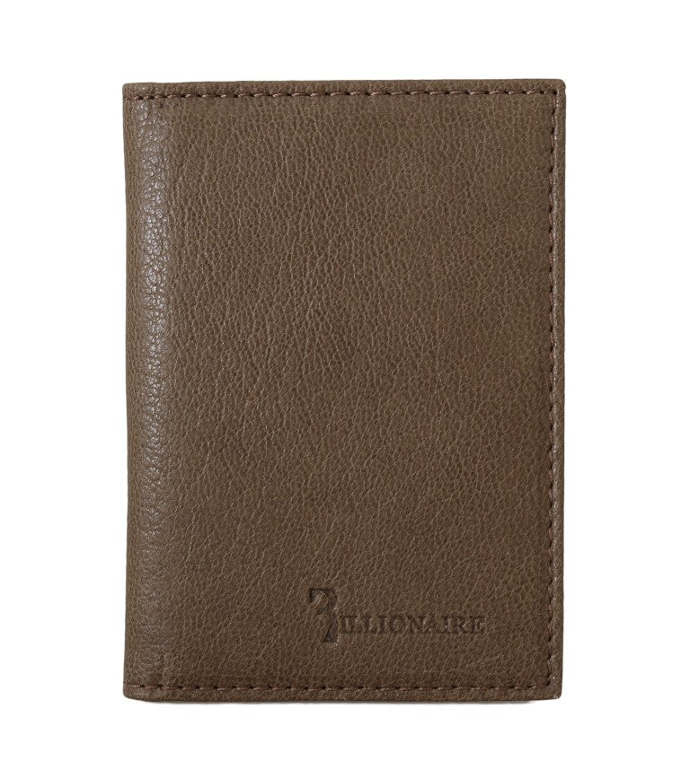 Billionaire Italian Couture Braune Leder -Bifold -Brieftasche