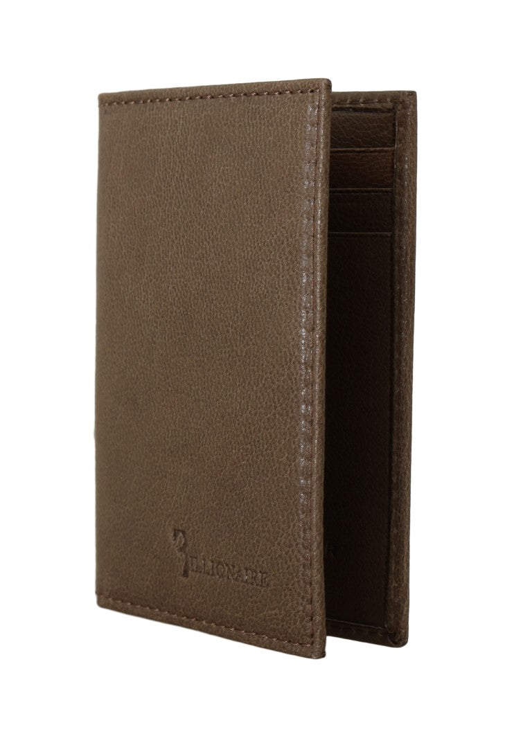 Billionaire Italian Couture Braune Leder -Bifold -Brieftasche