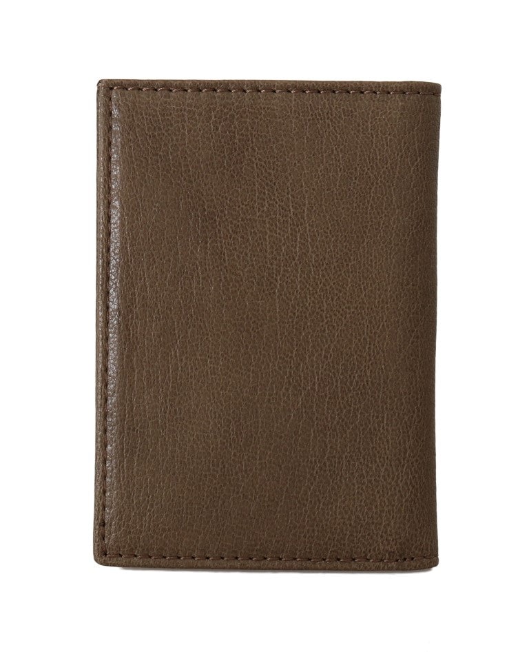 Billionaire Italian Couture Braune Leder -Bifold -Brieftasche