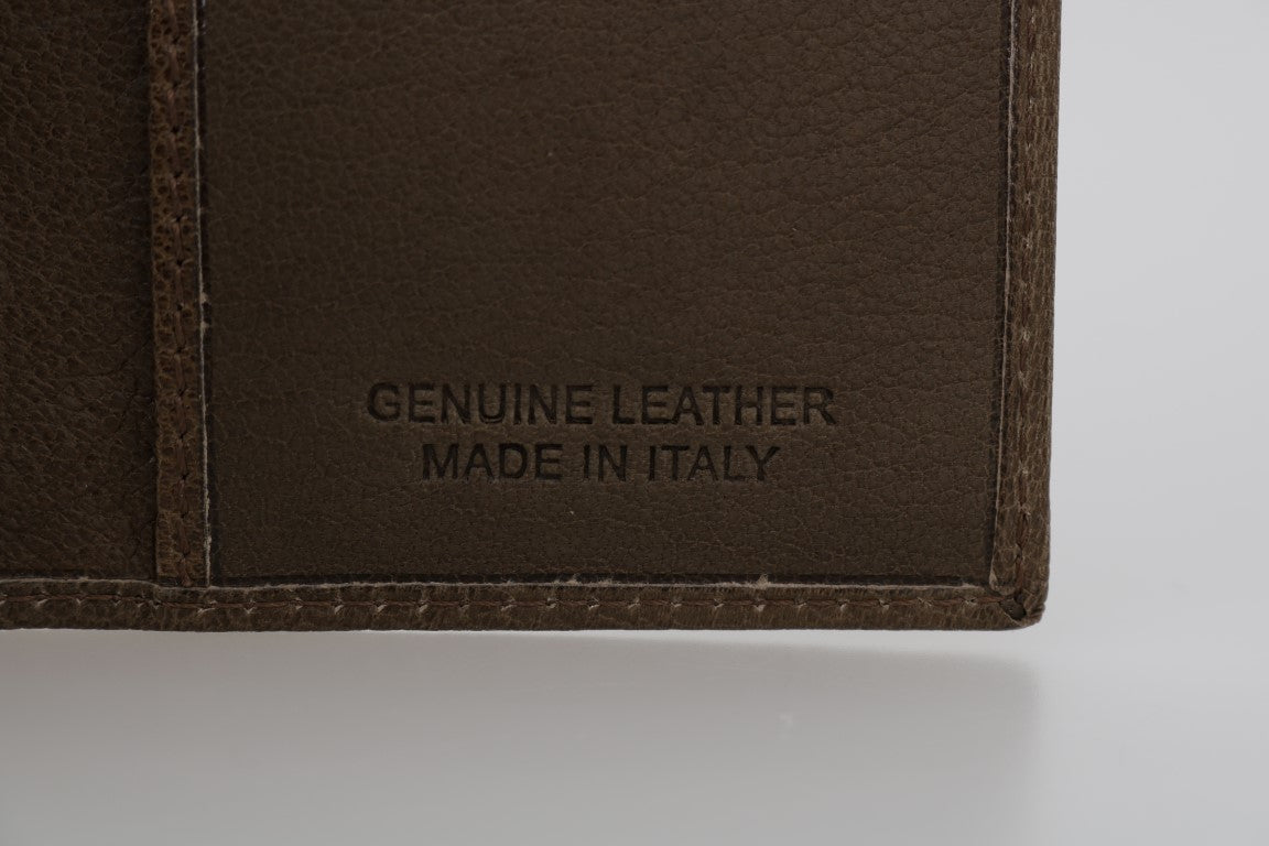 Billionaire Italian Couture Braune Leder -Bifold -Brieftasche