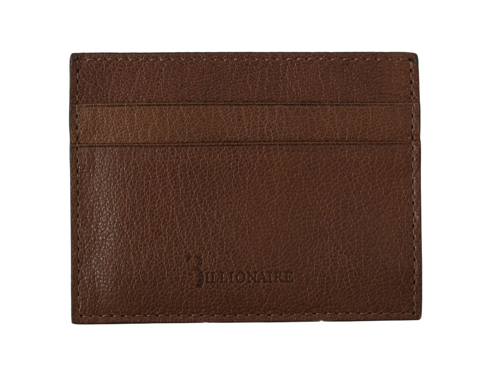 Billionaire Italian Couture Brauner Lederkartenhalter Brieftasche