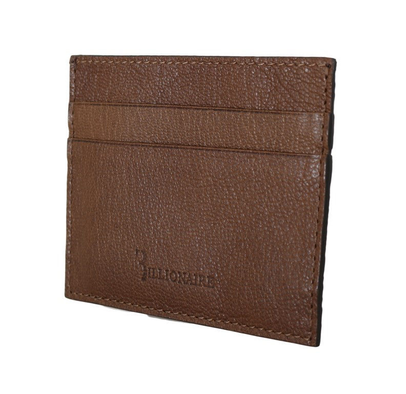 Billionaire Italian Couture Brauner Lederkartenhalter Brieftasche