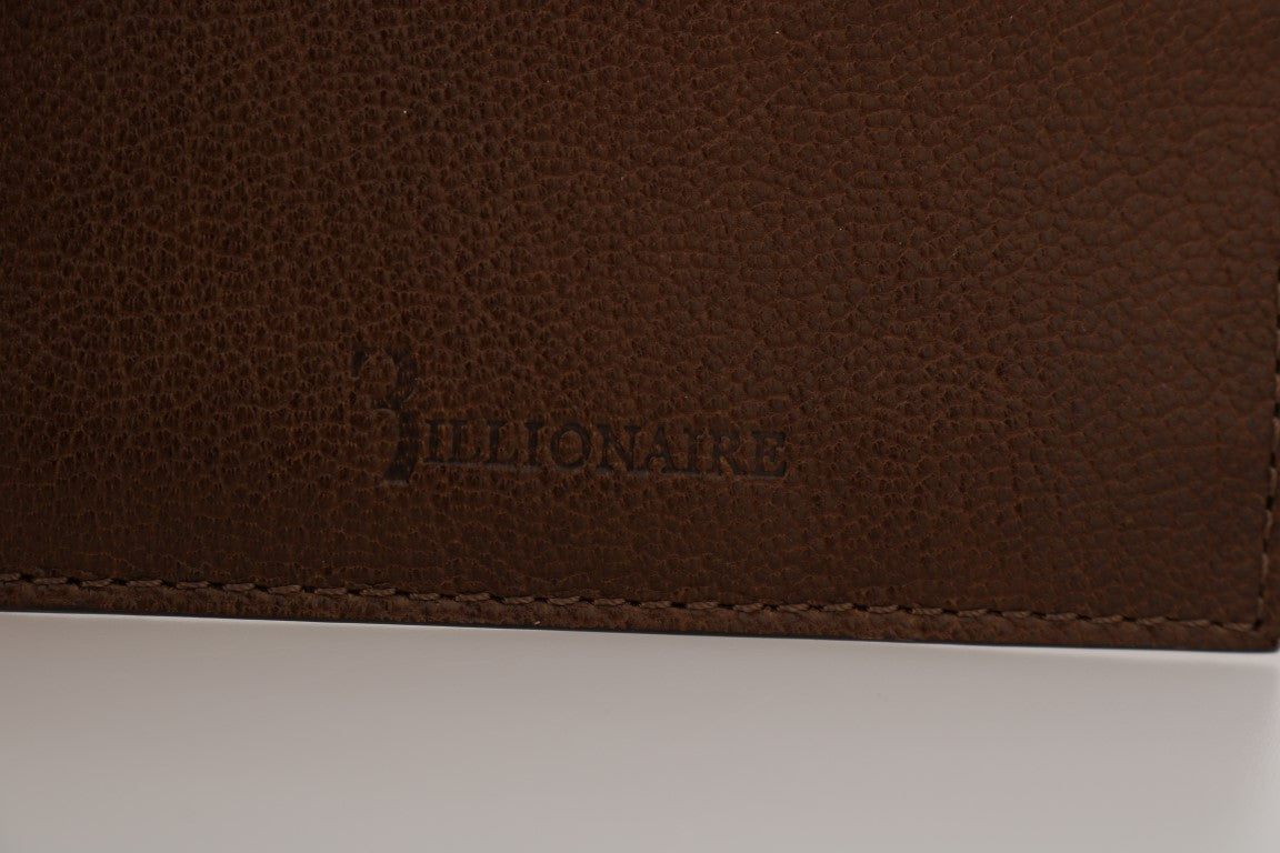 Billionaire Italian Couture Brauner Lederkartenhalter Brieftasche