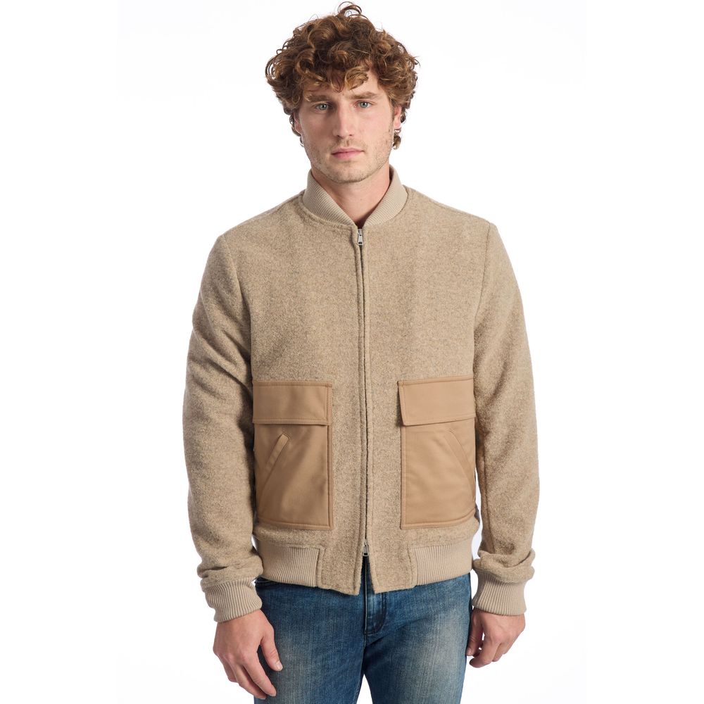 Roberto Pepe Luxury Beige Wolle herren Jacke