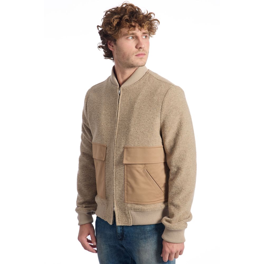 Roberto Pepe Luxury Beige Wolle herren Jacke