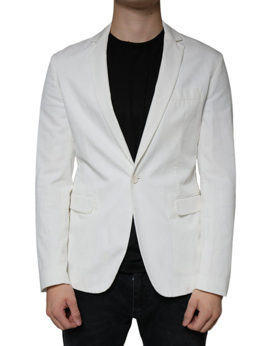 Dondup Weiße Single Breasted Ein Knopfkleid Formal Blazer
