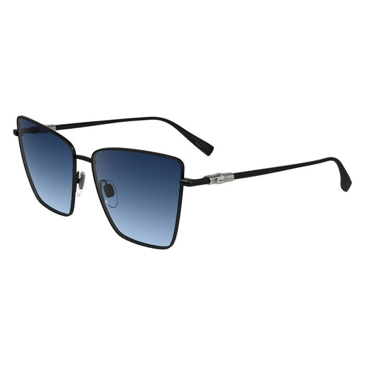 Longchamp Schwarze Metall -Sonnenbrille