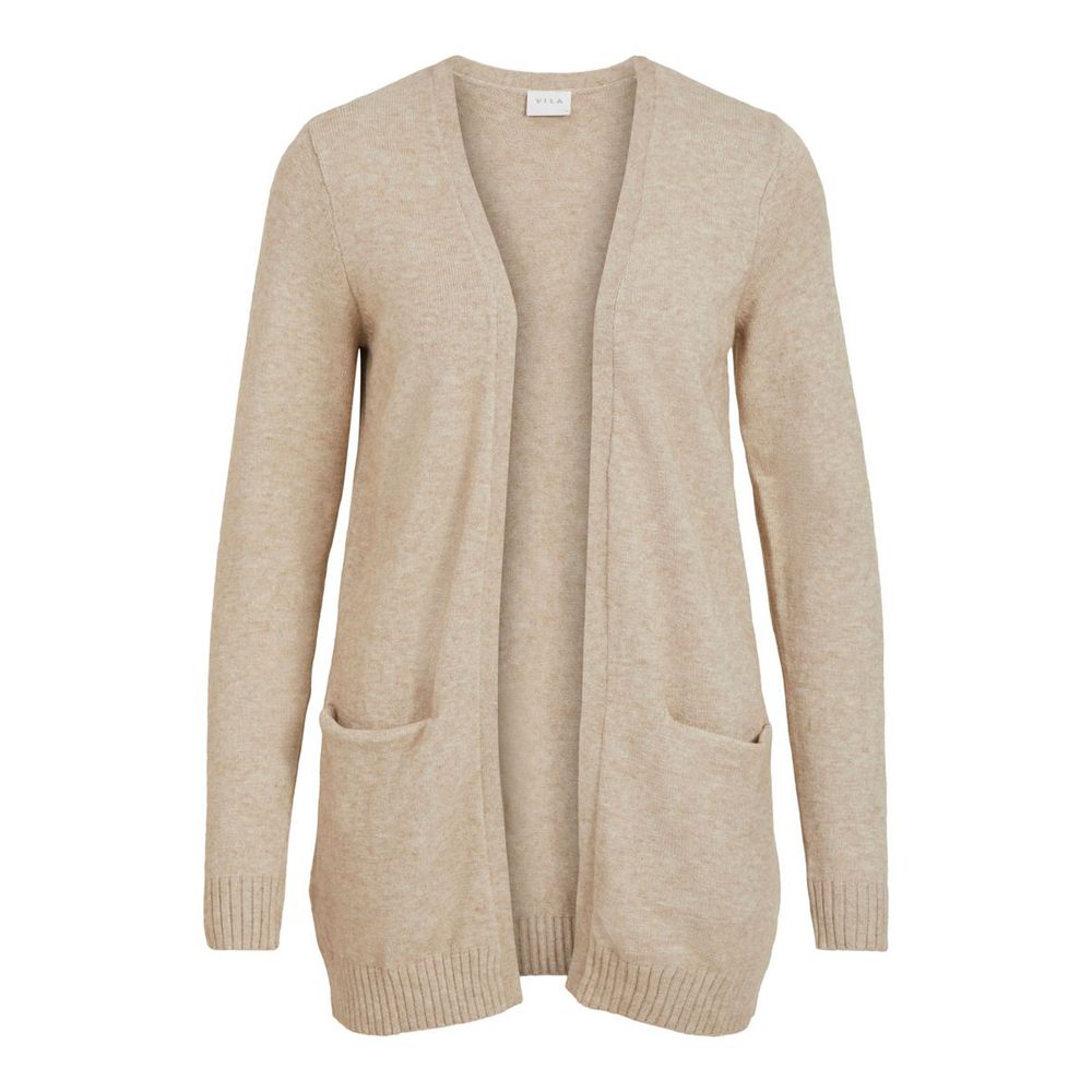 Vila Kleidung Beige Viskose Strickjacke