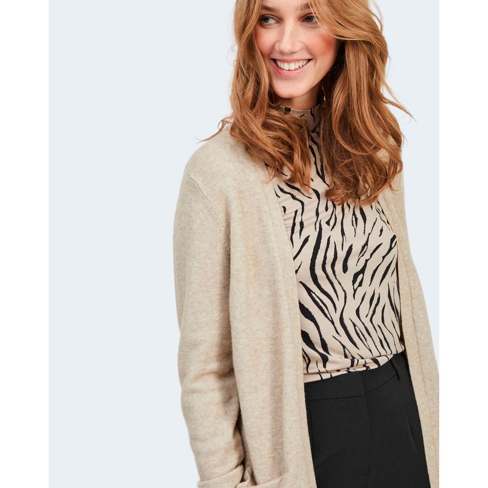 Vila Kleidung Beige Viskose Strickjacke