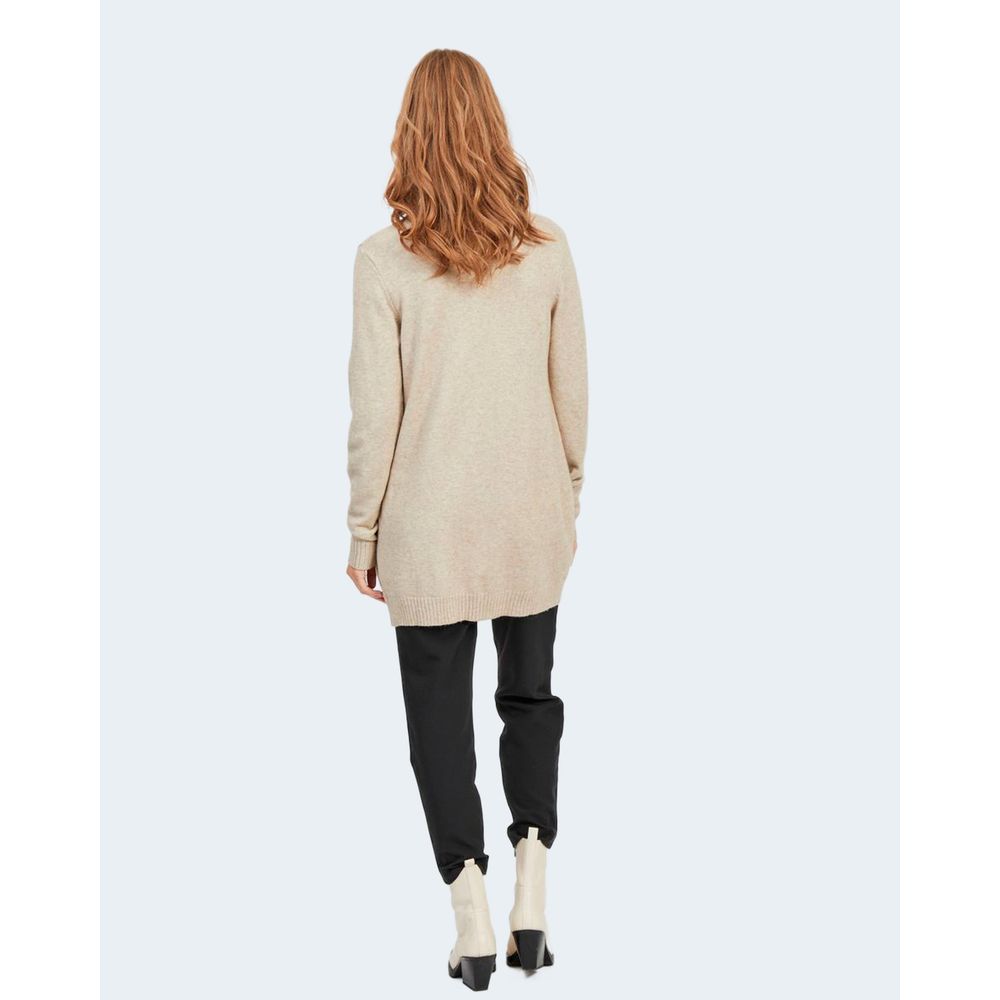 Vila Kleidung Beige Viskose Strickjacke