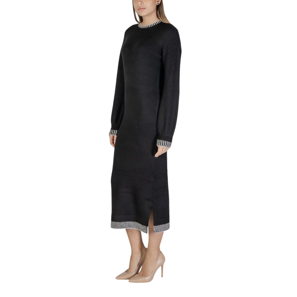 Vila Kleidung Black Polyester Midi