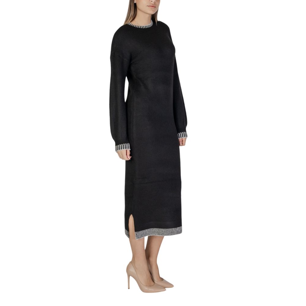 Vila Kleidung Black Polyester Midi