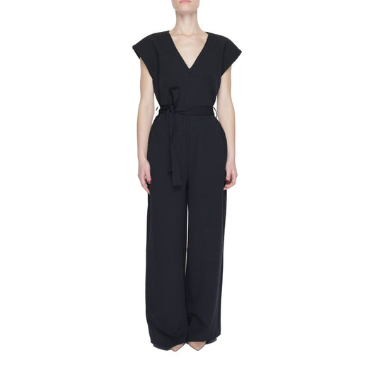 Vila Kleidung schwarzer Polyester -Overall