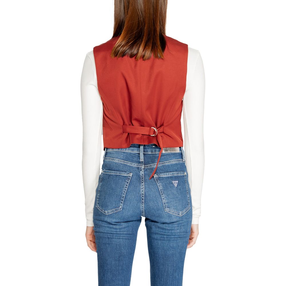 Vero Moda Red Polyester Waistcoat