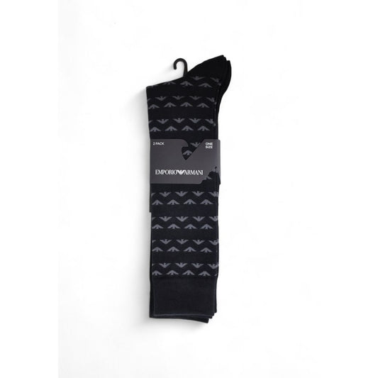 Emporio Armani Underwear Schwarze Baumwollsocke