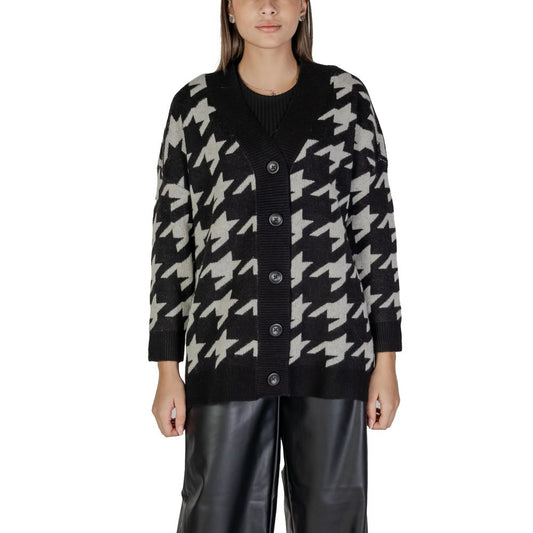 Vero Moda Schwarz -Weiß -Marabou -Strickjacke