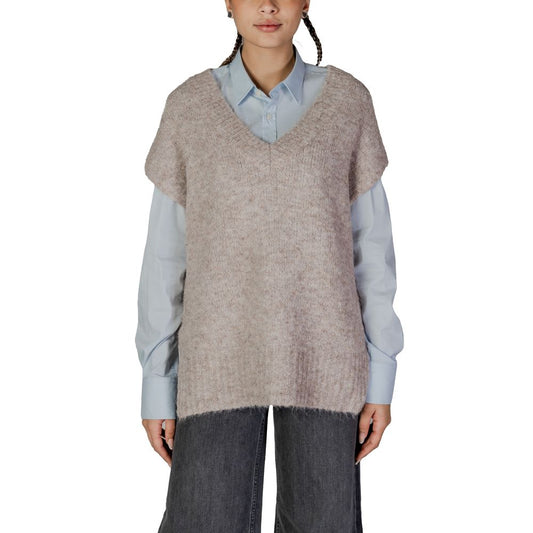 Vero Moda Beige recycelter Polyesterpullover