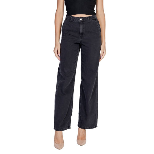 Jacqueline De Yong Schwarze Baumwolle Relaxed Fit Jean