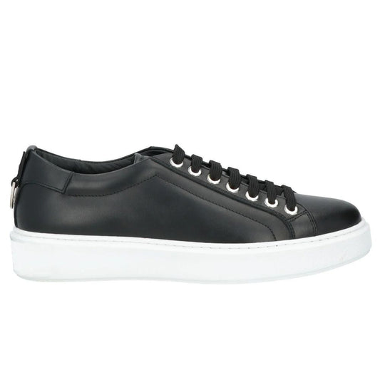 Les Hommes Schwarzes Kalbsleder herren Sneaker