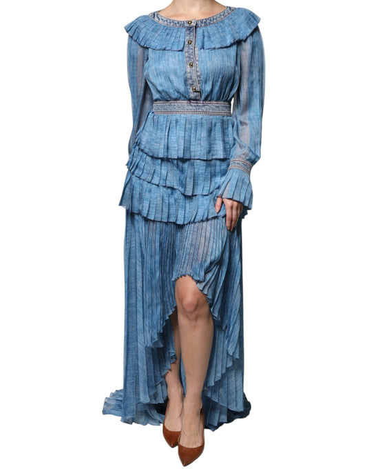 Philosophy Blau geschichtet Sleeve Kleid