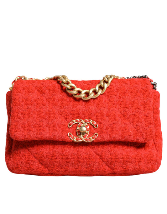 Chanel Rote Tweed 2way Handkette mittelschwerbeutelbeutelbeutel