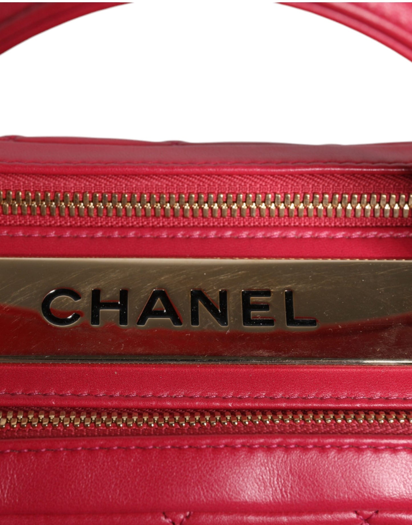 Chanel Pink Seal Matelasse Kette CC Lamm Haut Ledertasche