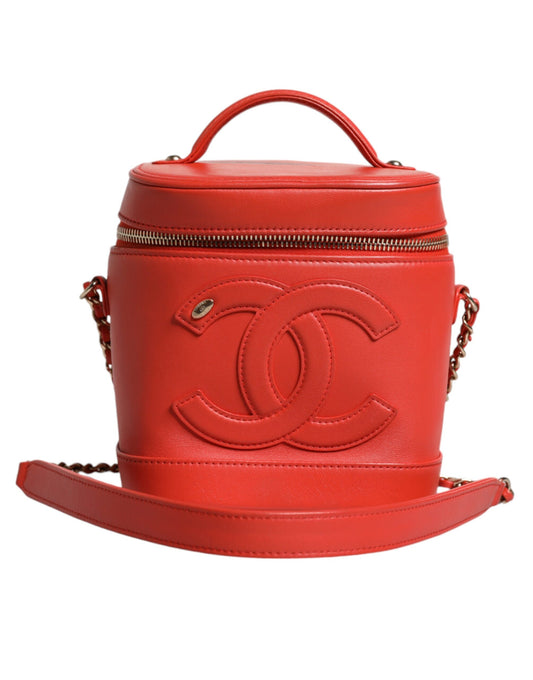 Chanel Orangefarbene Kokosmarke Eitelkeitskette Schulter Handtasche