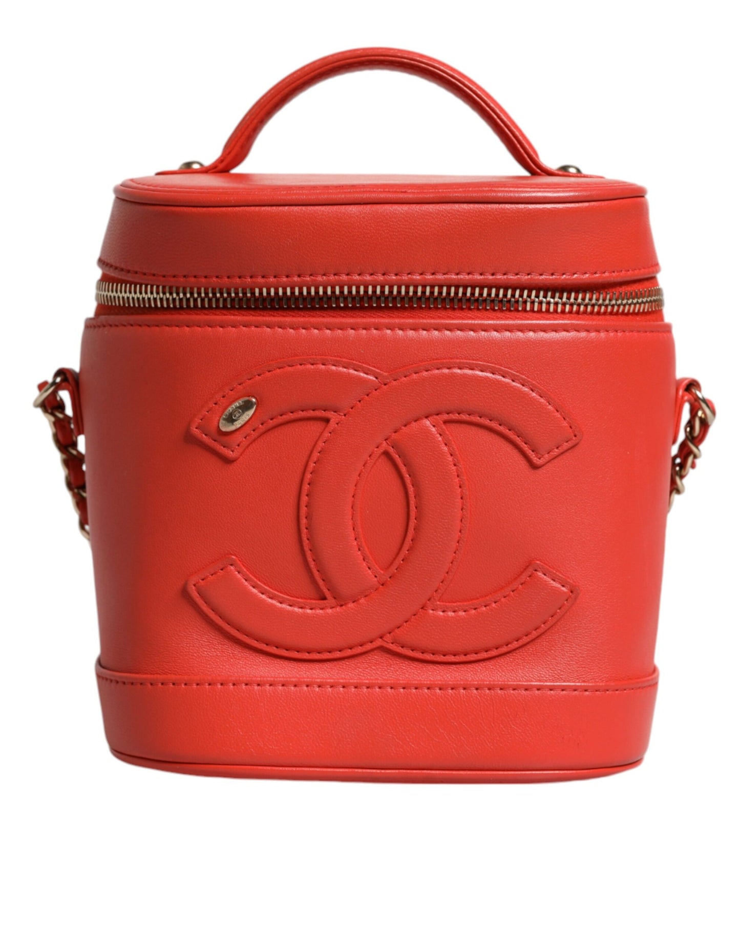 Chanel Orangefarbene Kokosmarke Eitelkeitskette Schulter Handtasche