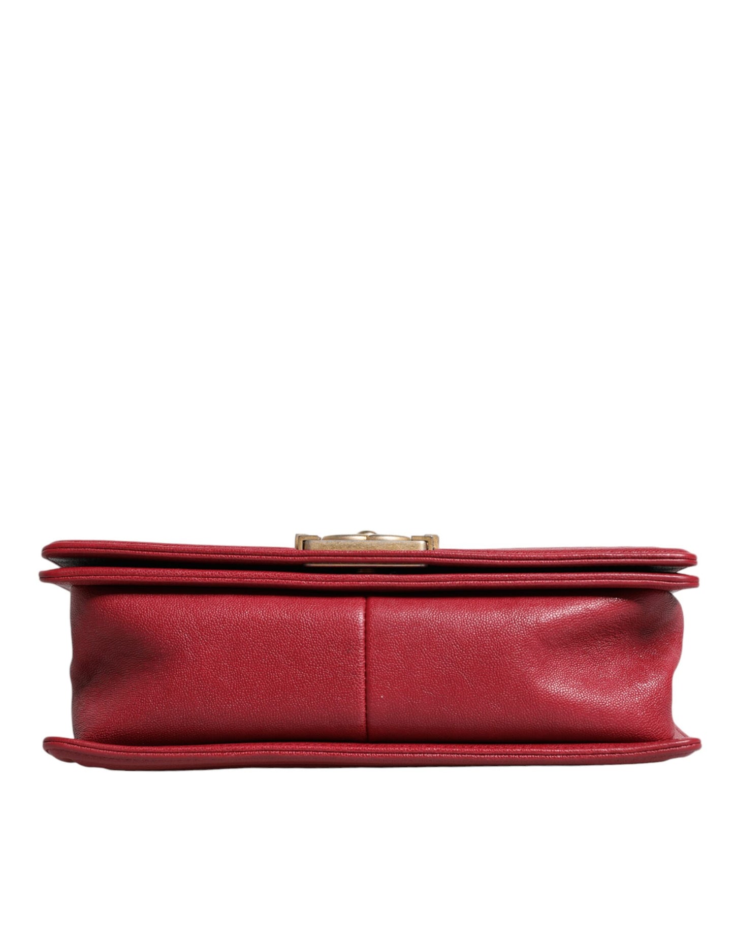 Chanel Red Leder Lambskin Doppelgoldkette mittelschwerbeutel