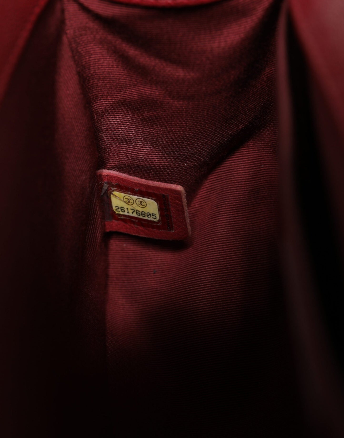 Chanel Red Leder Lambskin Doppelgoldkette mittelschwerbeutel