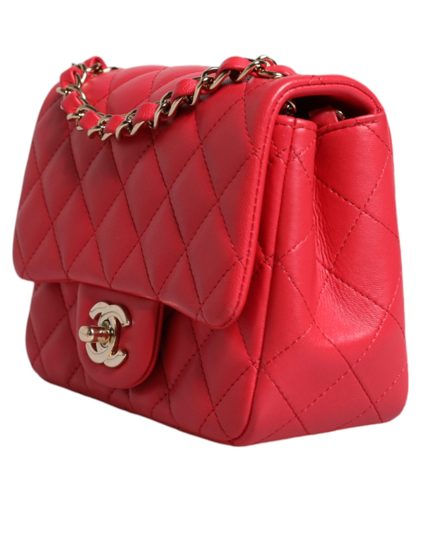 Chanel Rosa Matelasse -Ketten -Schulter -Lambsautasche Mini
