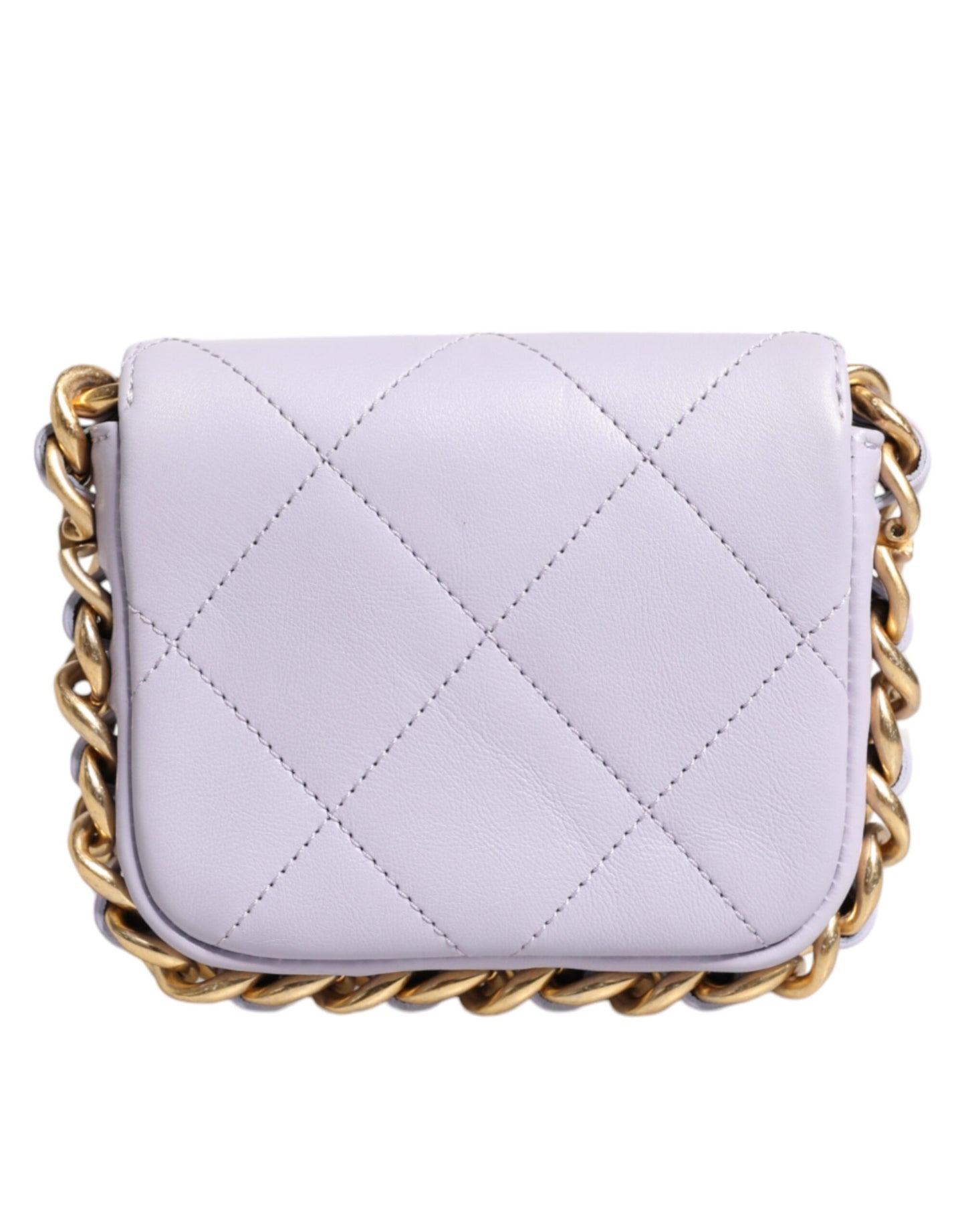 Chanel Blau gesteppte Kalbsleder -Framing -Kettenklappe Mini Crossbody Tasche
